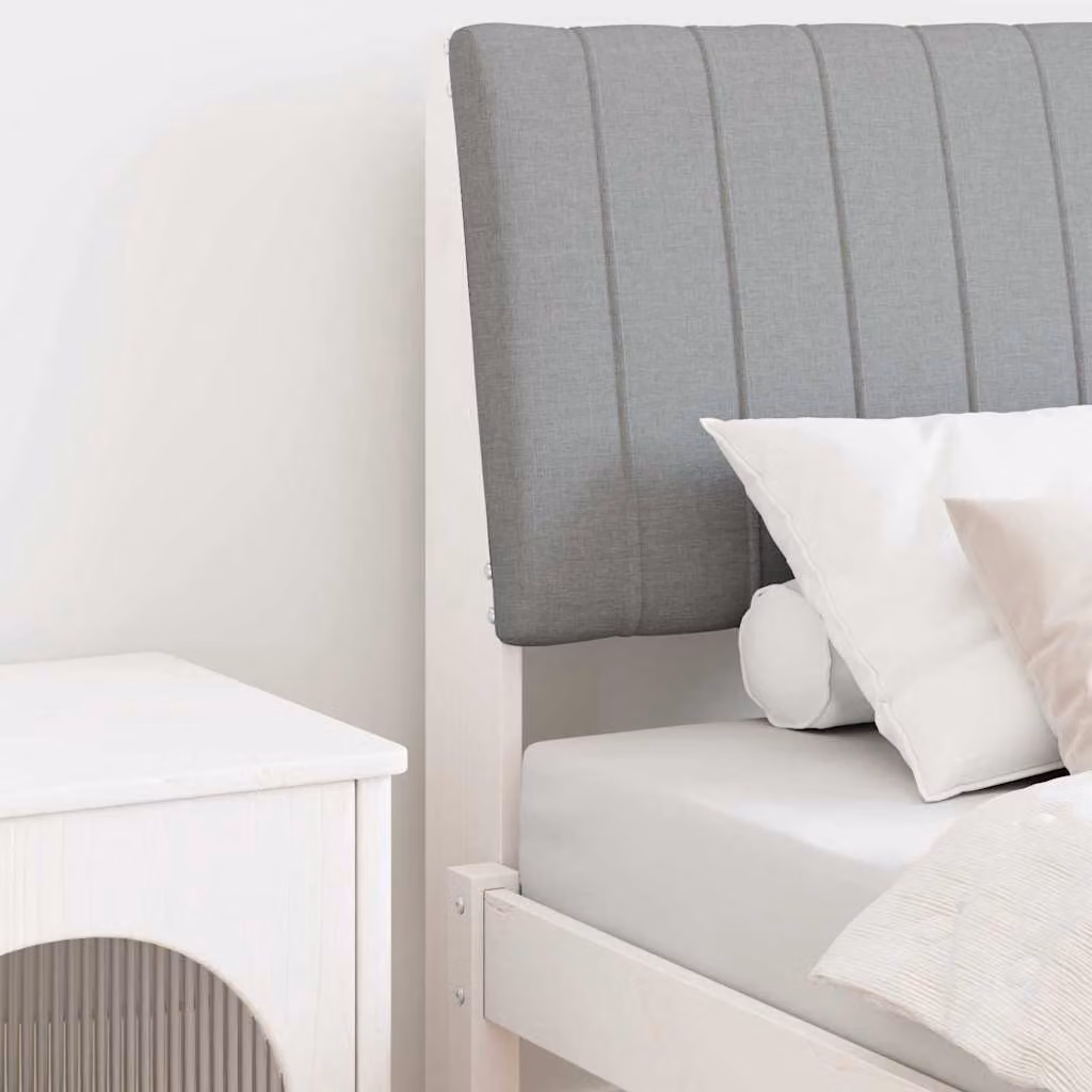 Testiera imbottita moderna vidaXL in pino massello e tessuto, Grigio, Larghezza: 80 cm