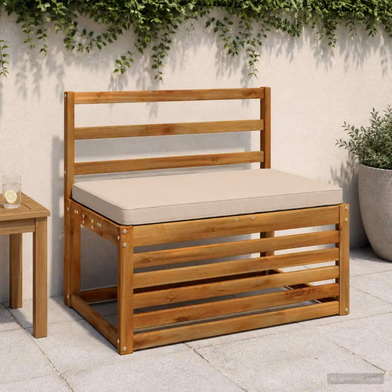 Cuscino per Panchina vidaXL VUGHT in Poliestere, Colore Beige, Rivestimento Lavabile e Resistente ai Raggi UV