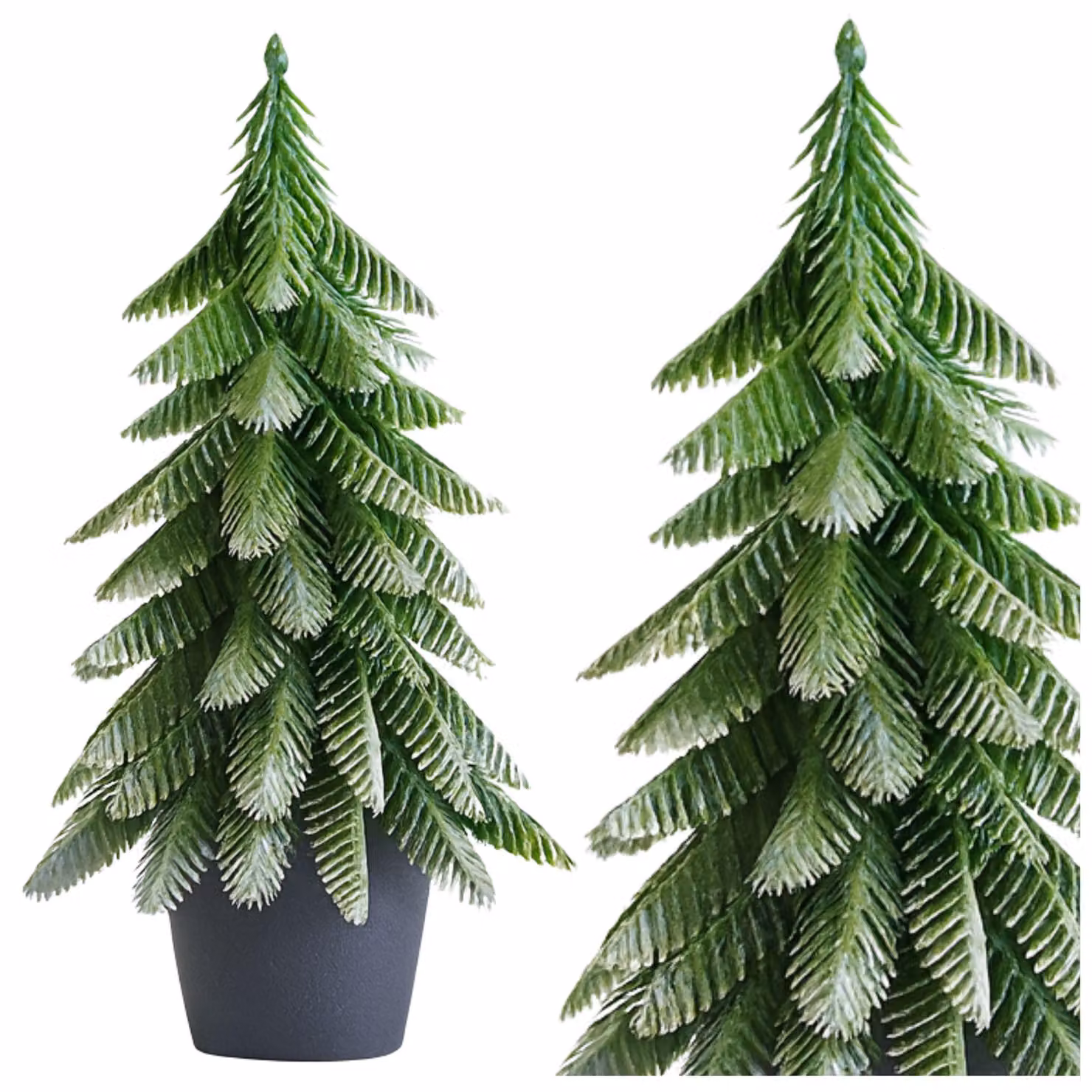 Albero Di Natale Decorativo Artificiale In Vaso Finitura Argento 32 X 12 Cm