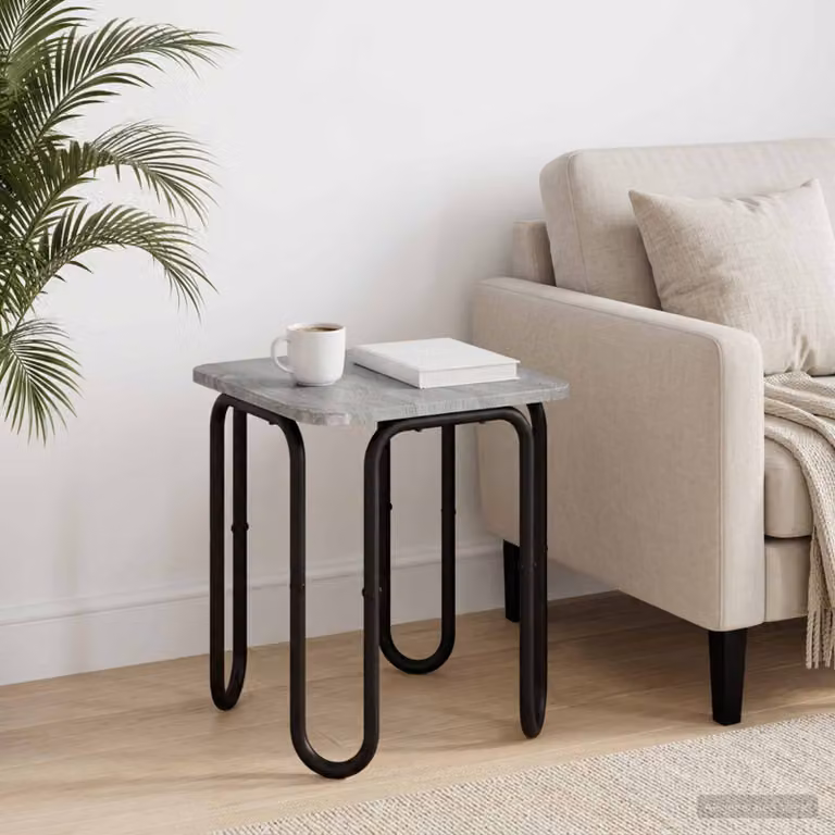 vidaXL Tavolino da salotto moderno grigio L/P/H: 40 x 40 x 45 cm