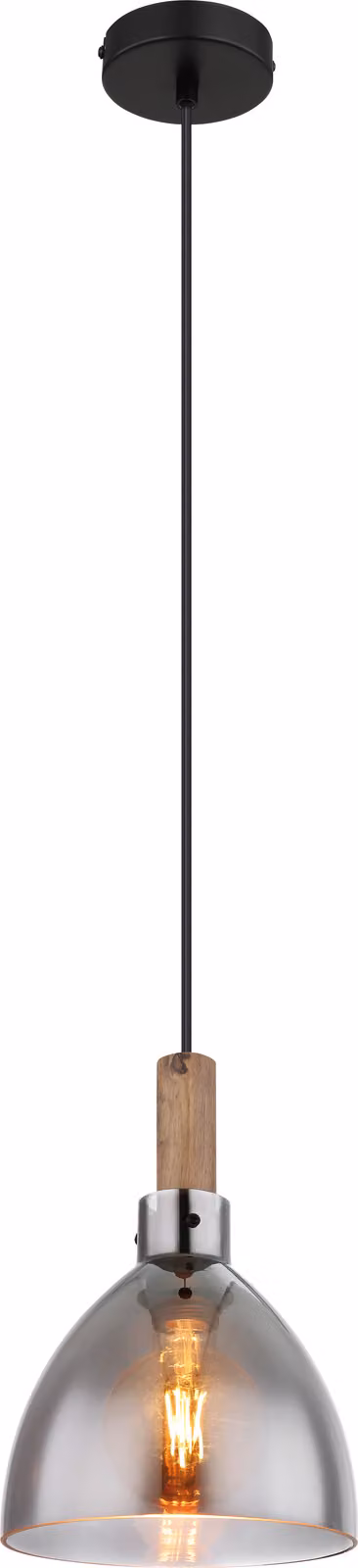 Globo Lighting lampada a sospensione in metallo nero opaco, 1x E27 LED