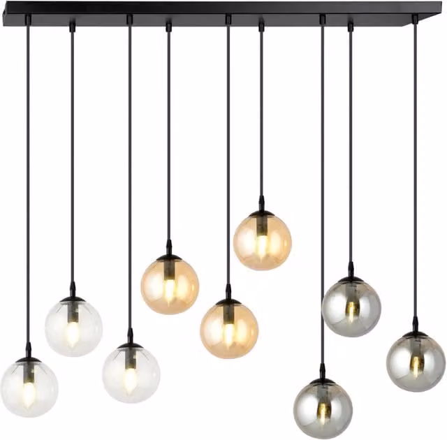 Lampadario Emibig Cosmo 9 luci E14 nero multicolor