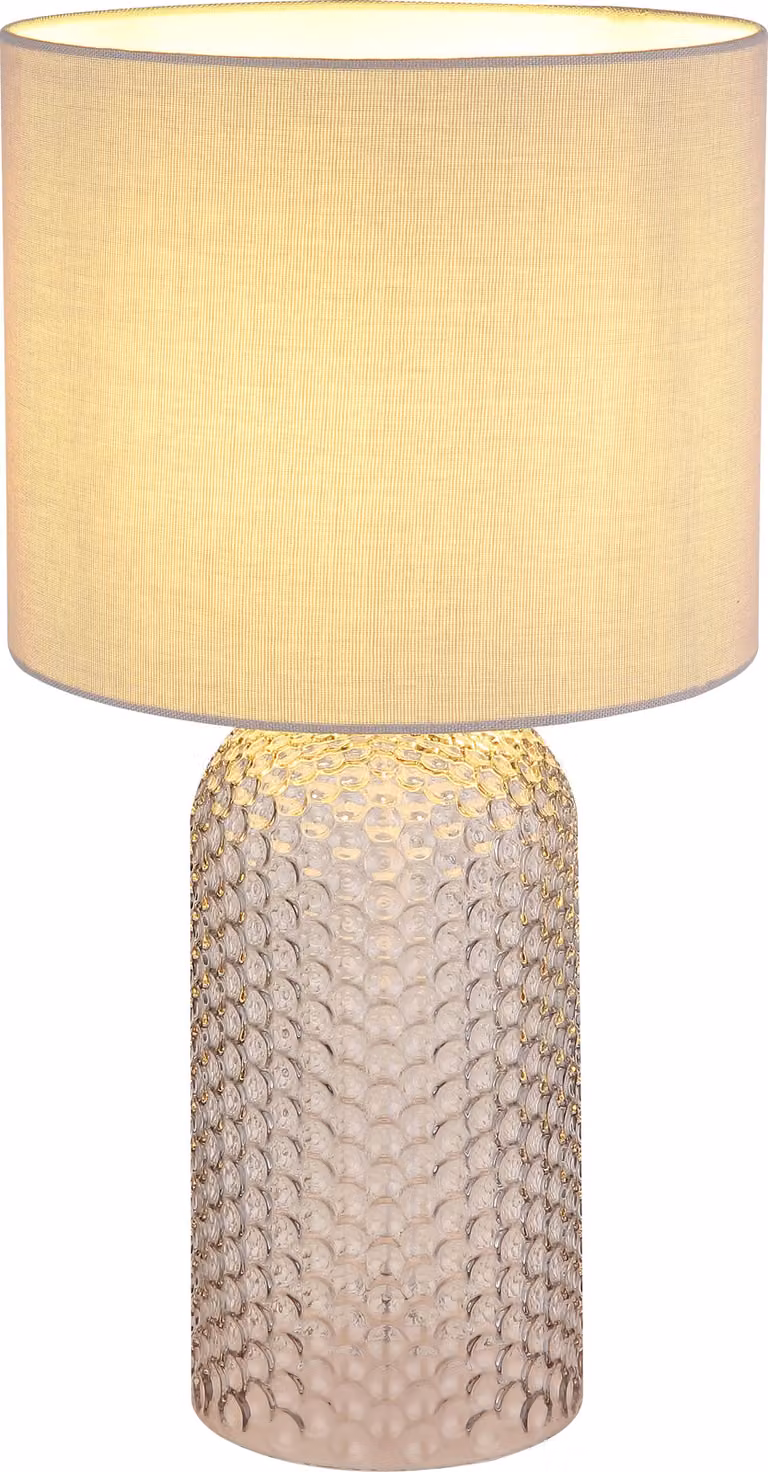 Lampada da tavolo, vetro tessile, grigio, H 50 cm
