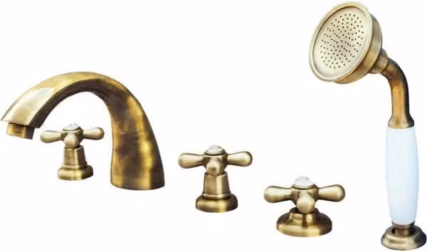 MORAVA RETRO Miscelatore vasca 5 fori in ottone