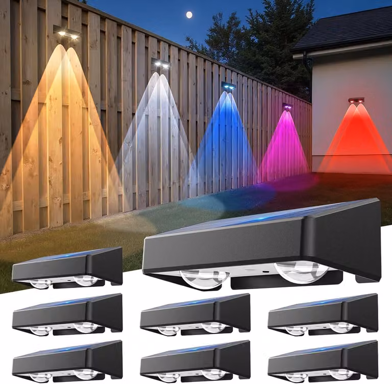 Lampade solari LED per esterni, confezione da 8, grado di protezione IP65, 11 modalità, 70 lumen, batteria da 1200 mAh