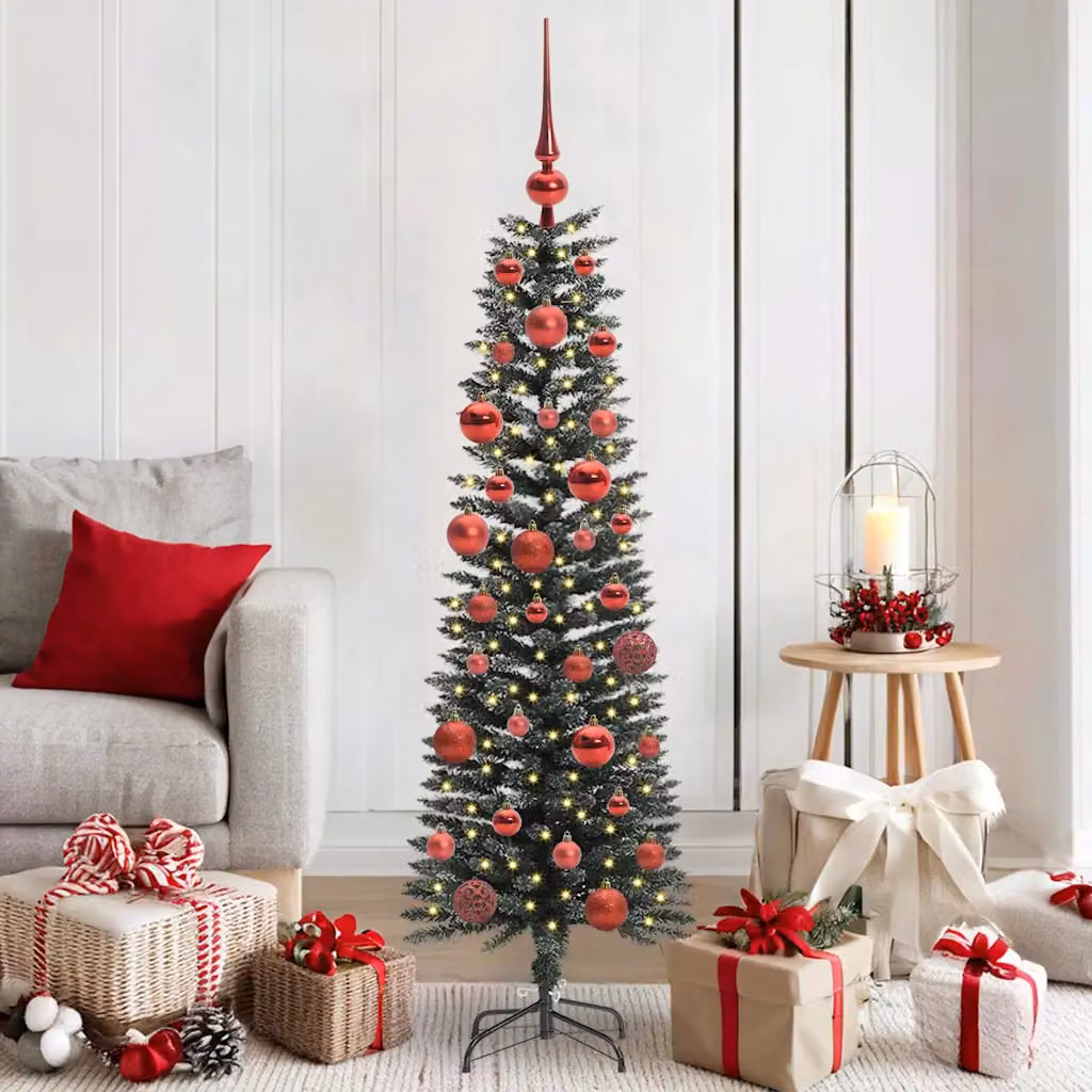 Albero di Natale artificiale moderno vidaXL verde con 150 LED luce bianca calda