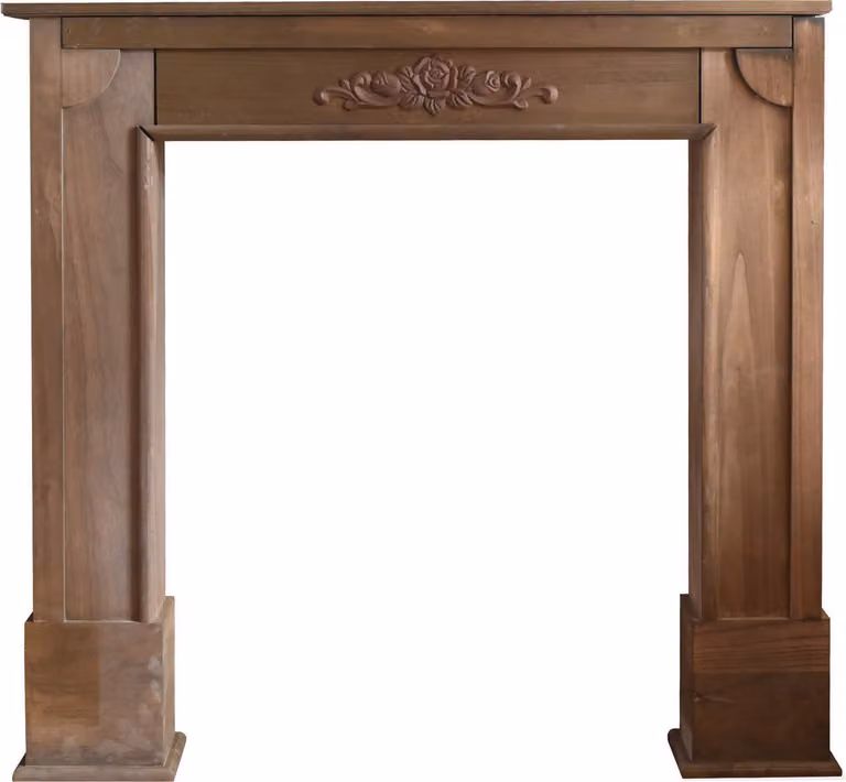 Cornice per camino Rebecca Mobili 100x105x21 cm in Paulonia, marrone