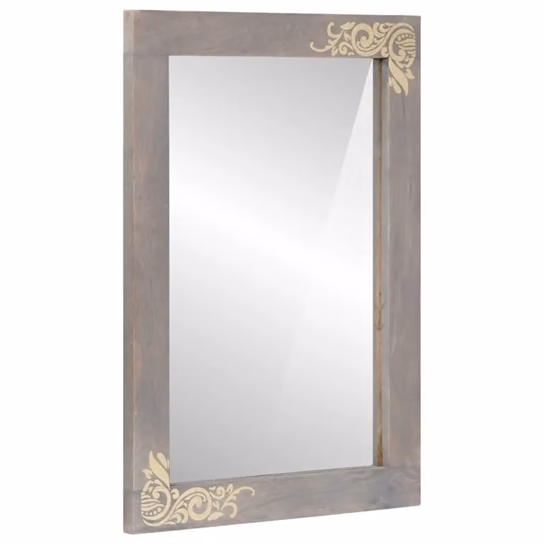 Specchio da bagno moderno vidaXL Grigio, L: 70 cm, H: 50 cm, P: 2,5 cm