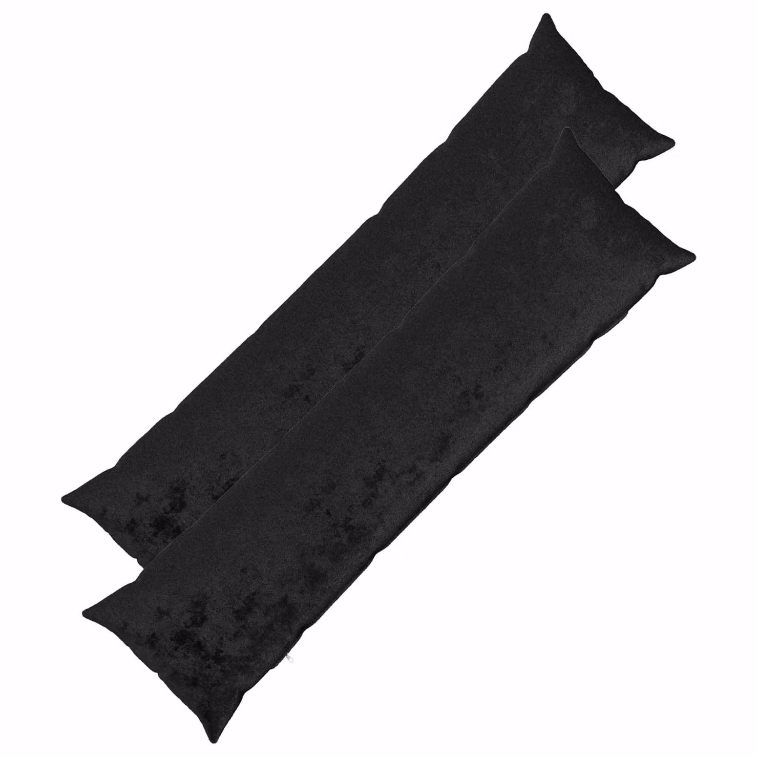 Set di 2 federe vidaXL HEERLEN in flanella nera, L 145 cm x L 40 cm