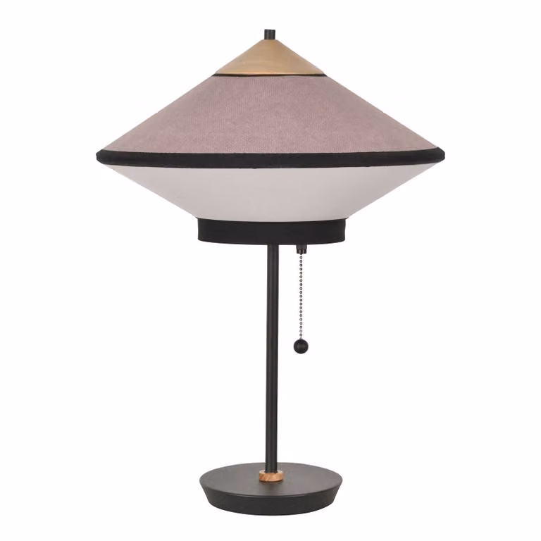 Forestier Lampada da tavolo di design Cymbal S, Violetto / Fucsia / Rosa, Soggiorno / Sala da pranzo, Tessuto / Stoffa / Seta, Design, Lampada da tavolo
