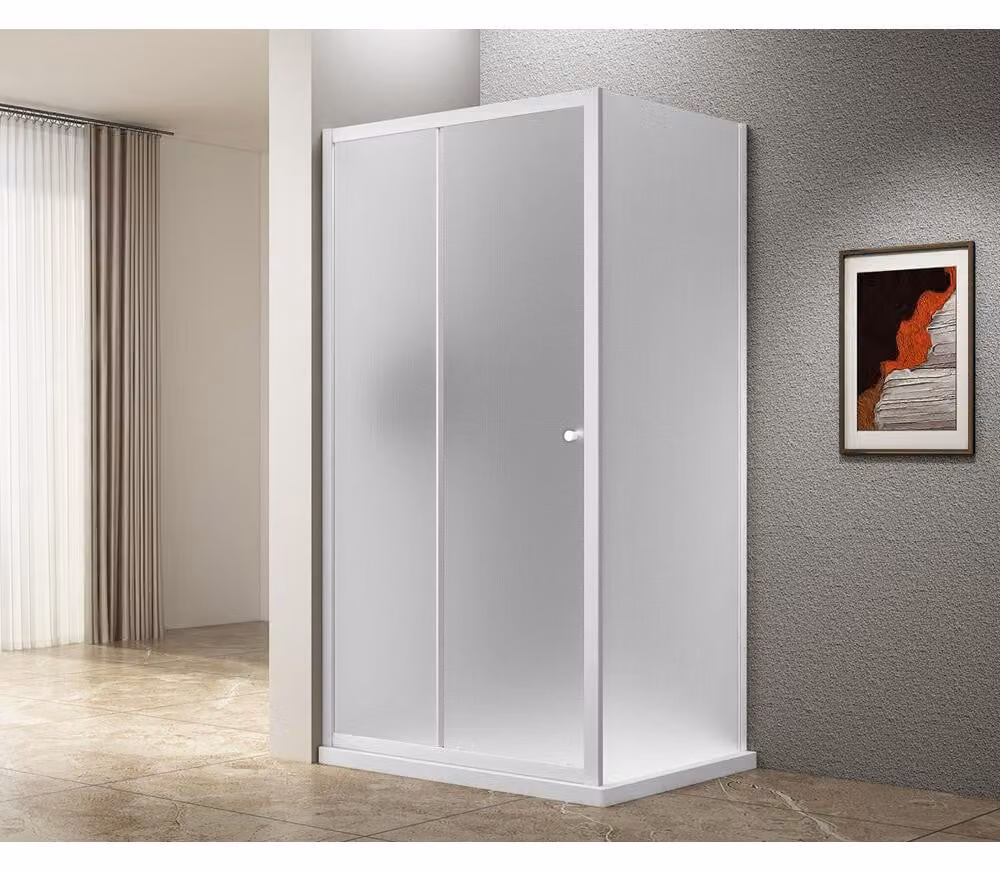 UGGA Cabina doccia rettangolare 1100x900mm, vetro mattone, bianco