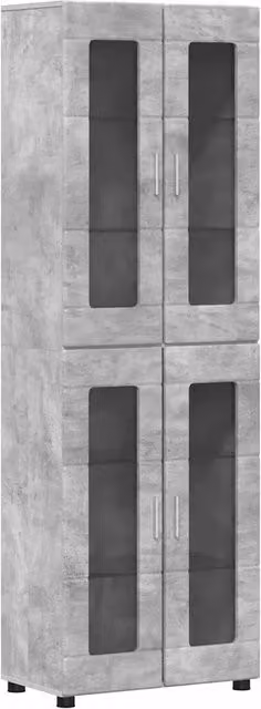 Credenza | Madia | Buffet da pranzo | Armadio da pranzo con lo scaffale FLORIN Grigio cemento 60 x 35 x 182 cm