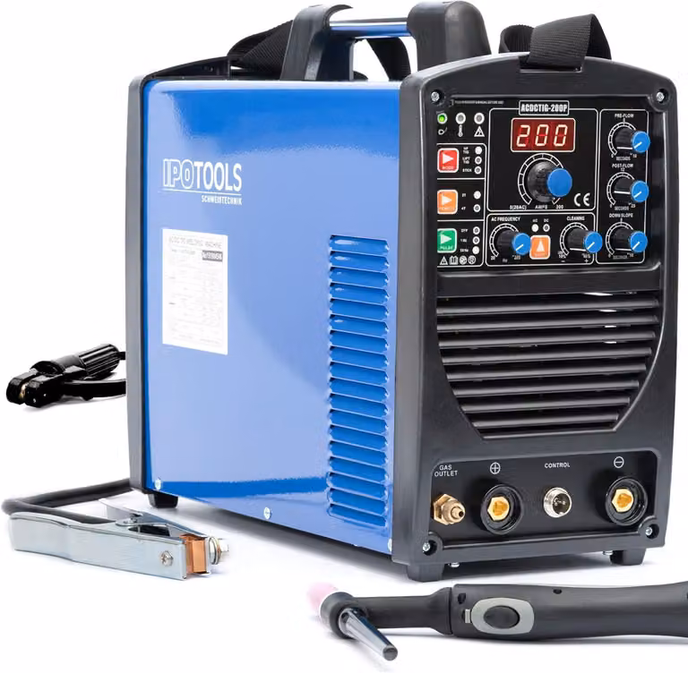 Saldatrice inverter AC/DC digitale con funzione pulsata, da 200 ampere e accensione ad alta frequenza (HF)