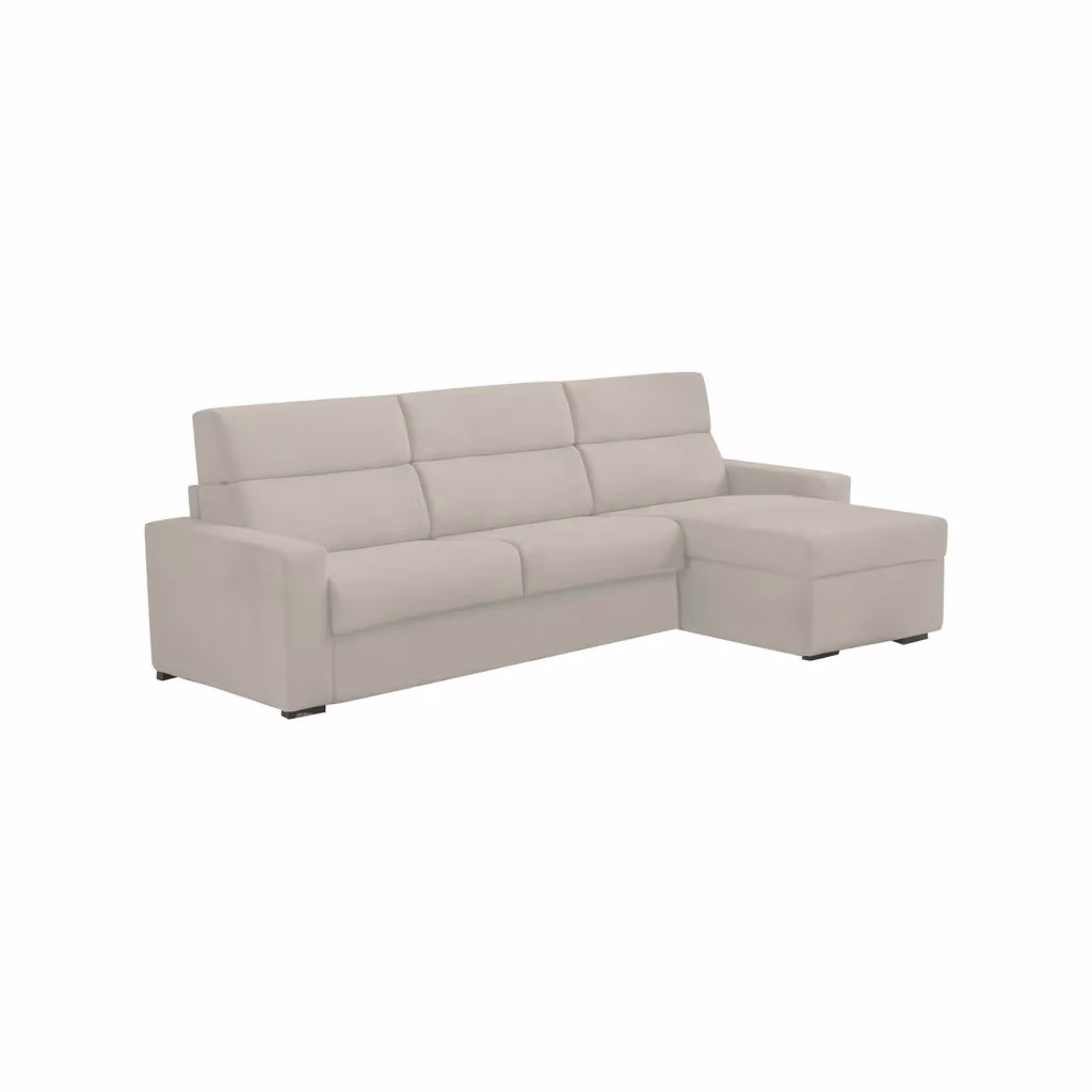 Divano Letto Celleno DMORA con Penisola Sfoderabile, Made in Italy, Beige, L/P: 280 x 160 cm – 2