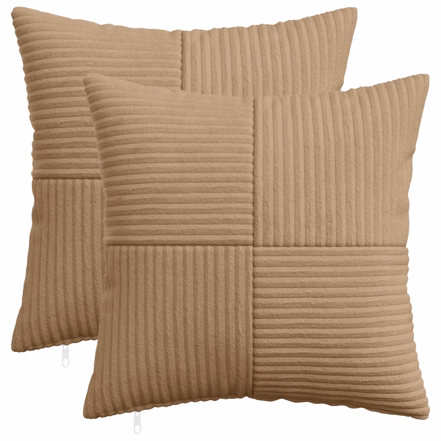 Set di 2 federe vidaXL ALMELO marroni in velluto a coste, L 45 x P 45 cm