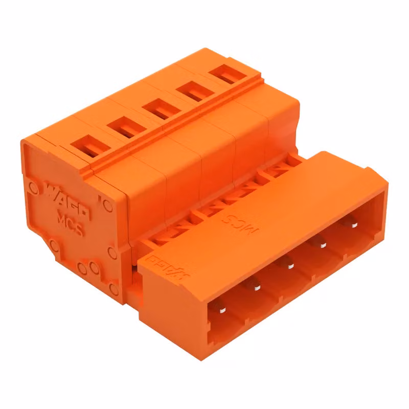 Connettore maschio a 1 polo WAGO; CAGE CLAMP®; 2,5 mm²; arancione 231-635