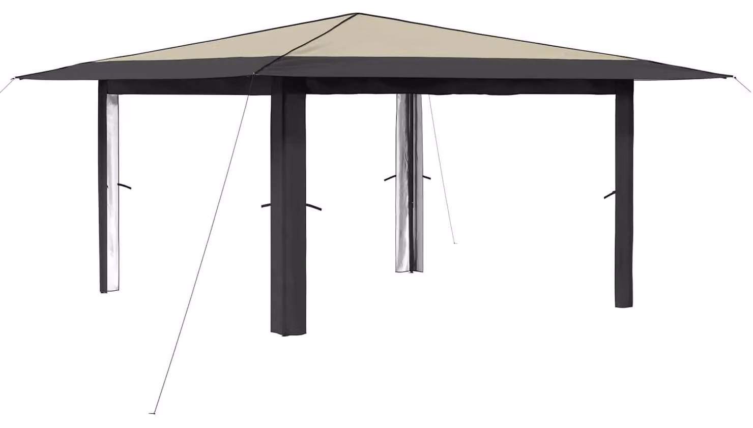 Gazebo senza pareti laterali, dimensioni 4 x 4 metri, colore crema e antracite