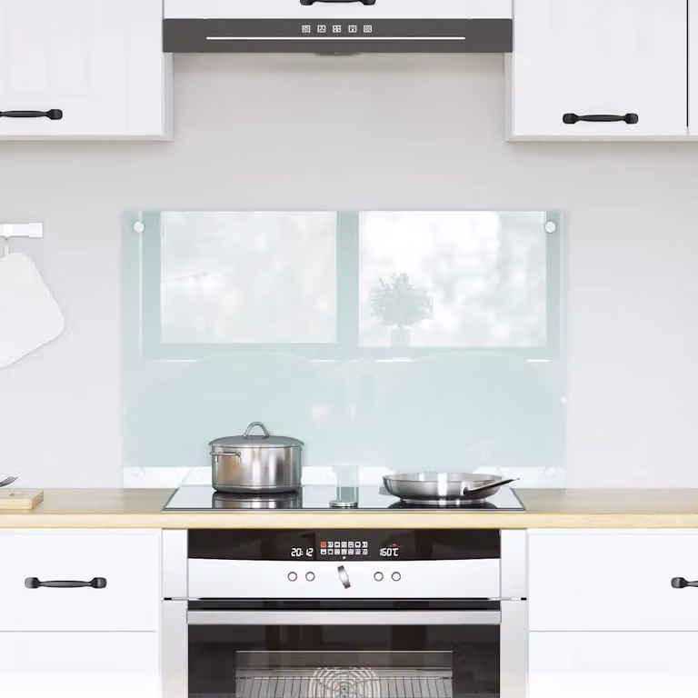 Schienale da cucina vidaXL in vetro temperato bianco, L: 80 cm, H: 50 cm