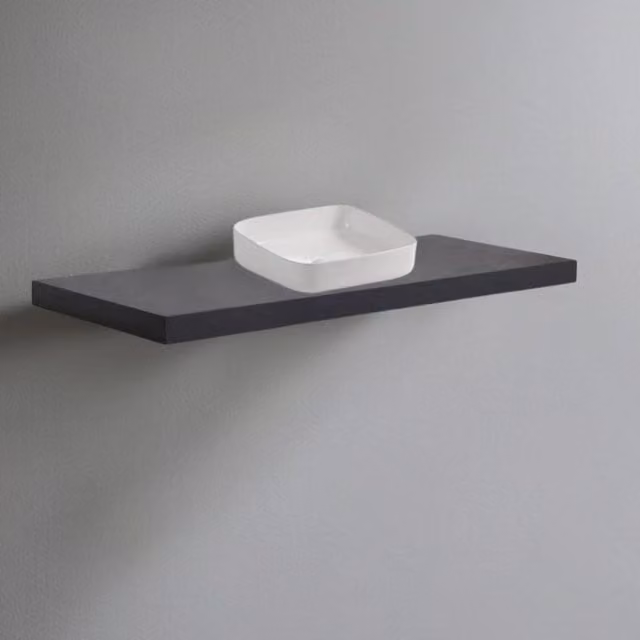 Mensolone da bagno Veriaffari antracite con lavabo da appoggio bianco in ceramica L: 120 cm, P: 47 cm