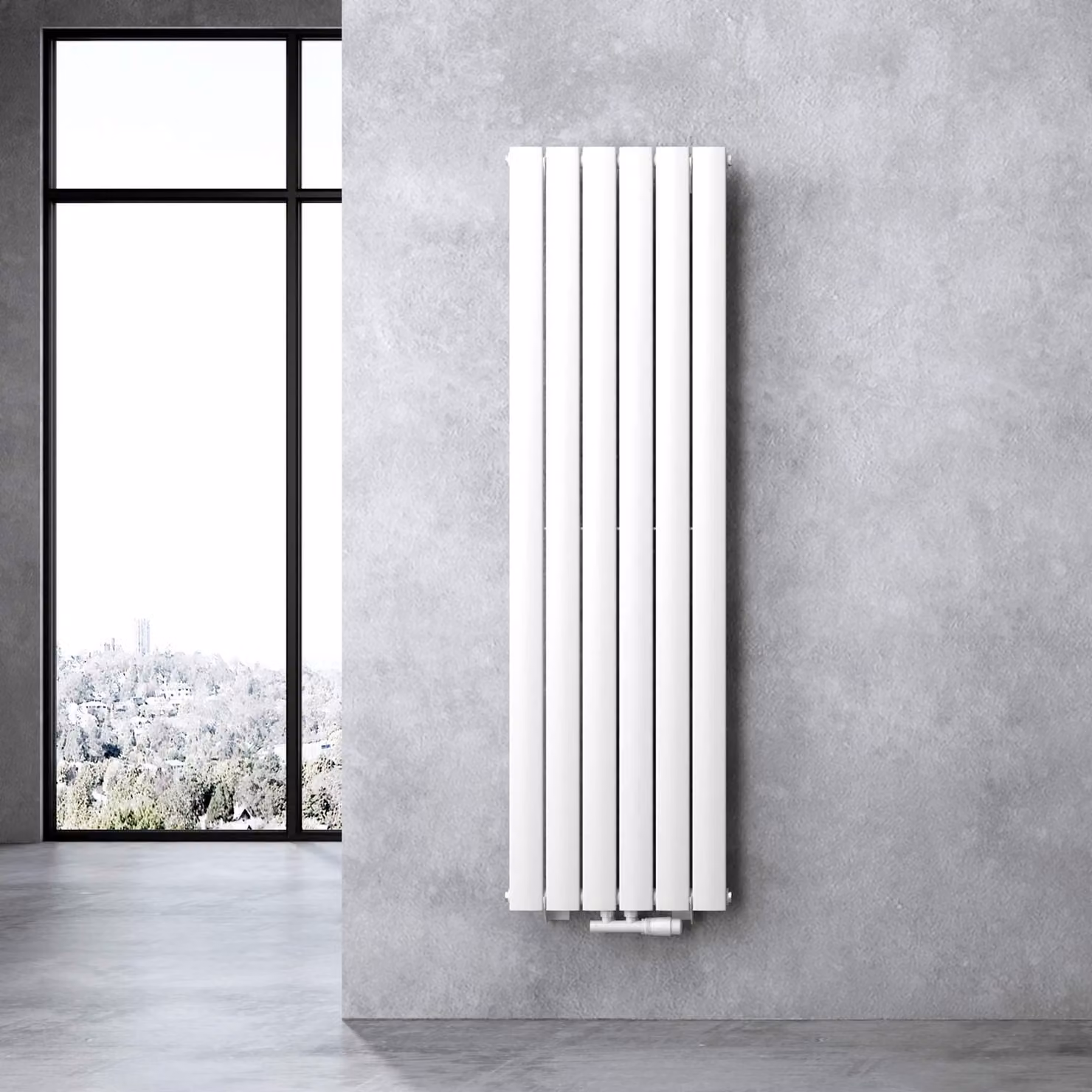 doporro Radiatore Verticale da Bagno 160x46cm, Radiatore a Pannello a Doppio Strato Termoarredo da Parete e Pavimento in Acciaio, Bianco