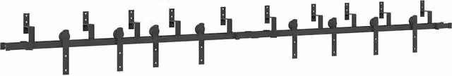 Kit di Binari per Porte Scorrevoli CFW2619595 in Acciaio Inox Nero Opaco Lunghezza: 366 cm