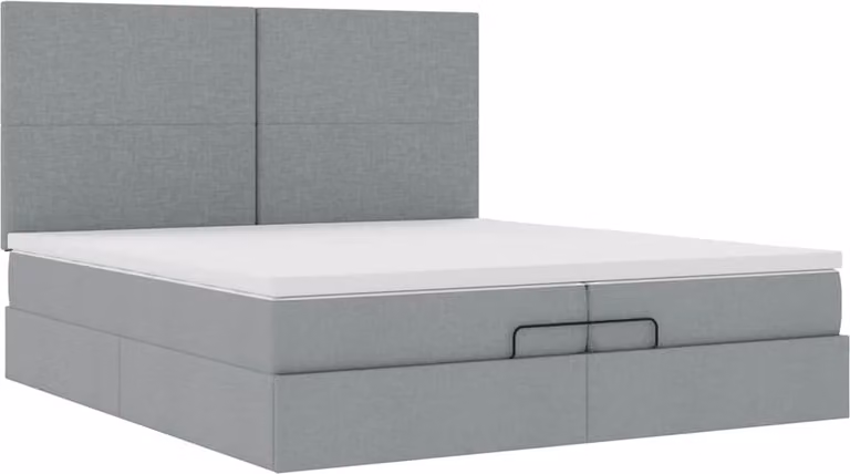 Struttura Letto Pouf con Materassi 200x200 cm in Tessuto