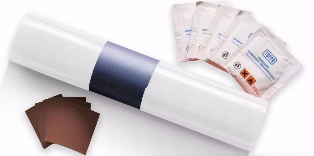Kit di riparazione per teloni 220x32cm BIANCO