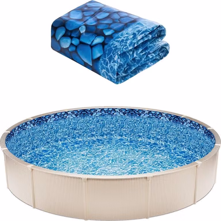 Rivestimento per piscina rotonda Rivestimento per piscina con sovrapposizione da 24 piedi Altezza parete 54 pollici