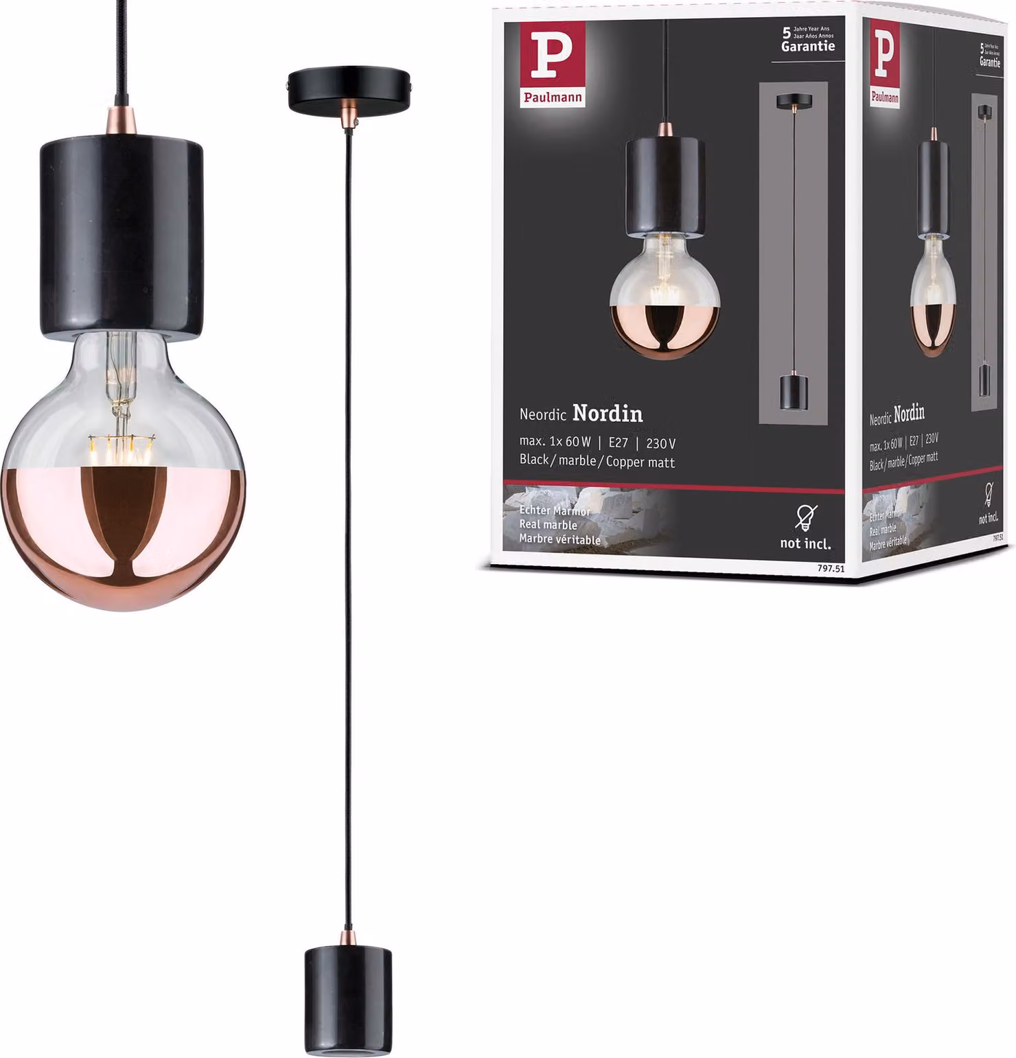 Paulmann Neordic lampada a sospensione Nordin