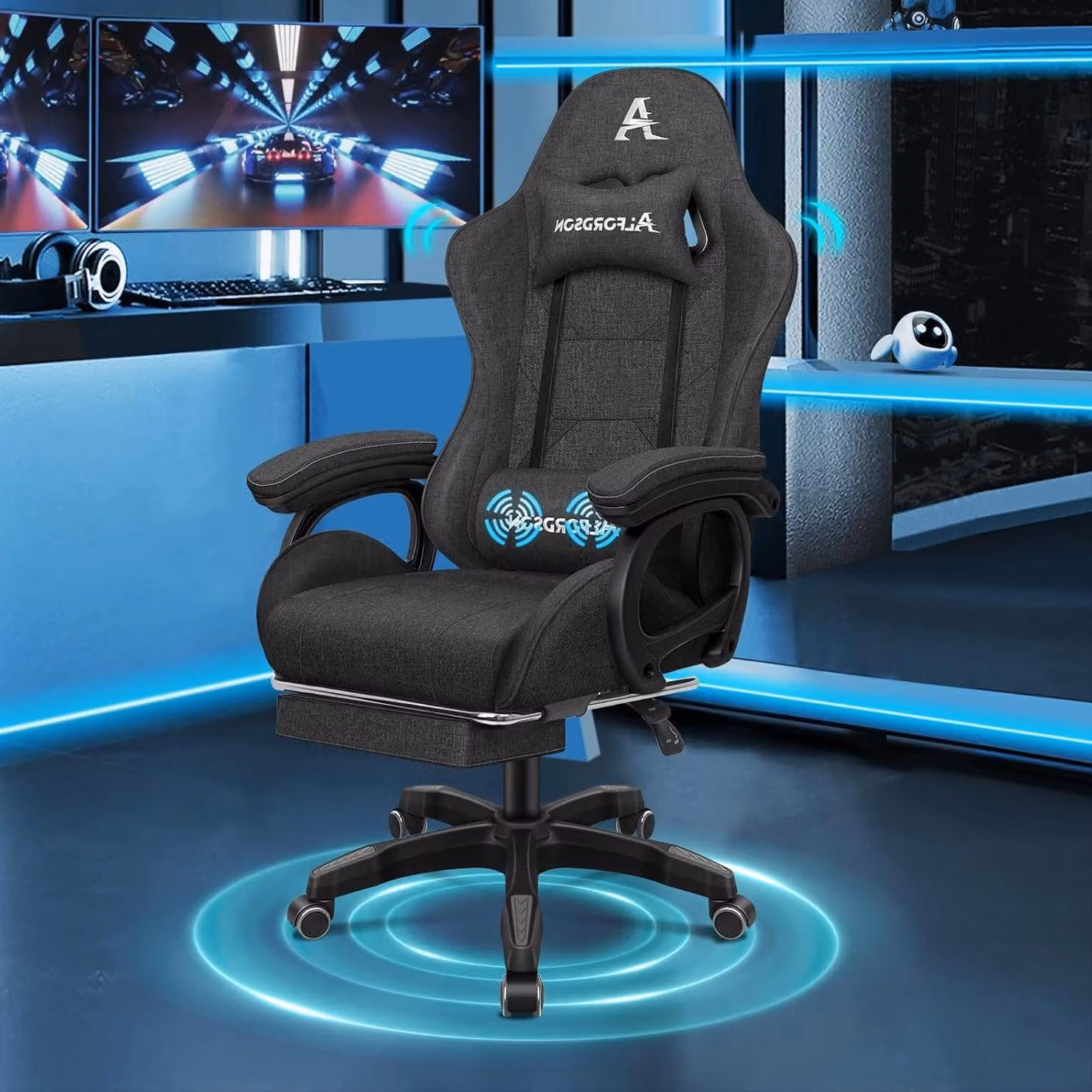 Sedia da gaming - Sedia da ufficio - Sedia per videogiochi - Sedia girevole - Sedia da lavoro - Design ergonomico - Supporto lombare con funzione massaggio