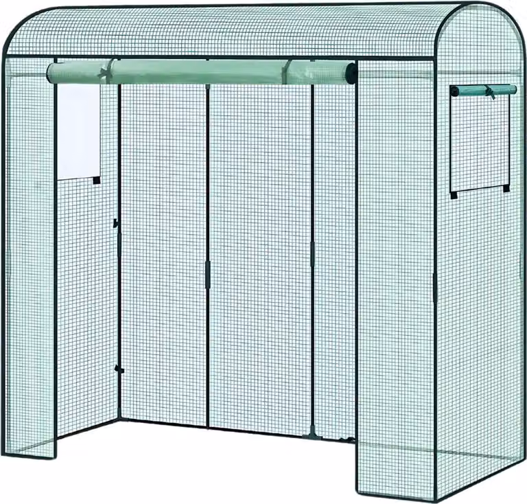 Serra in foglio Serra da giardino - Resistente all'inverno - Foglio di PE 135 g/m² - Kweekhuis - Serra - Casa per pomodori e piante rampicanti - 200×66×170 cm Verde