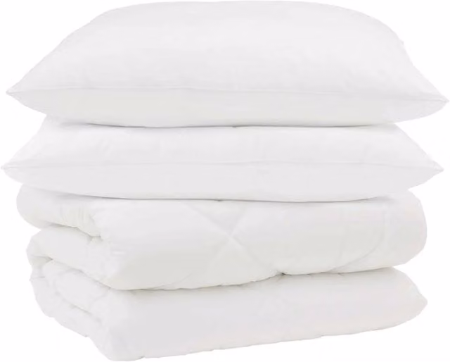 Set Piumone e Cuscini Invernale in Microfibra Bianco 200x200 cm