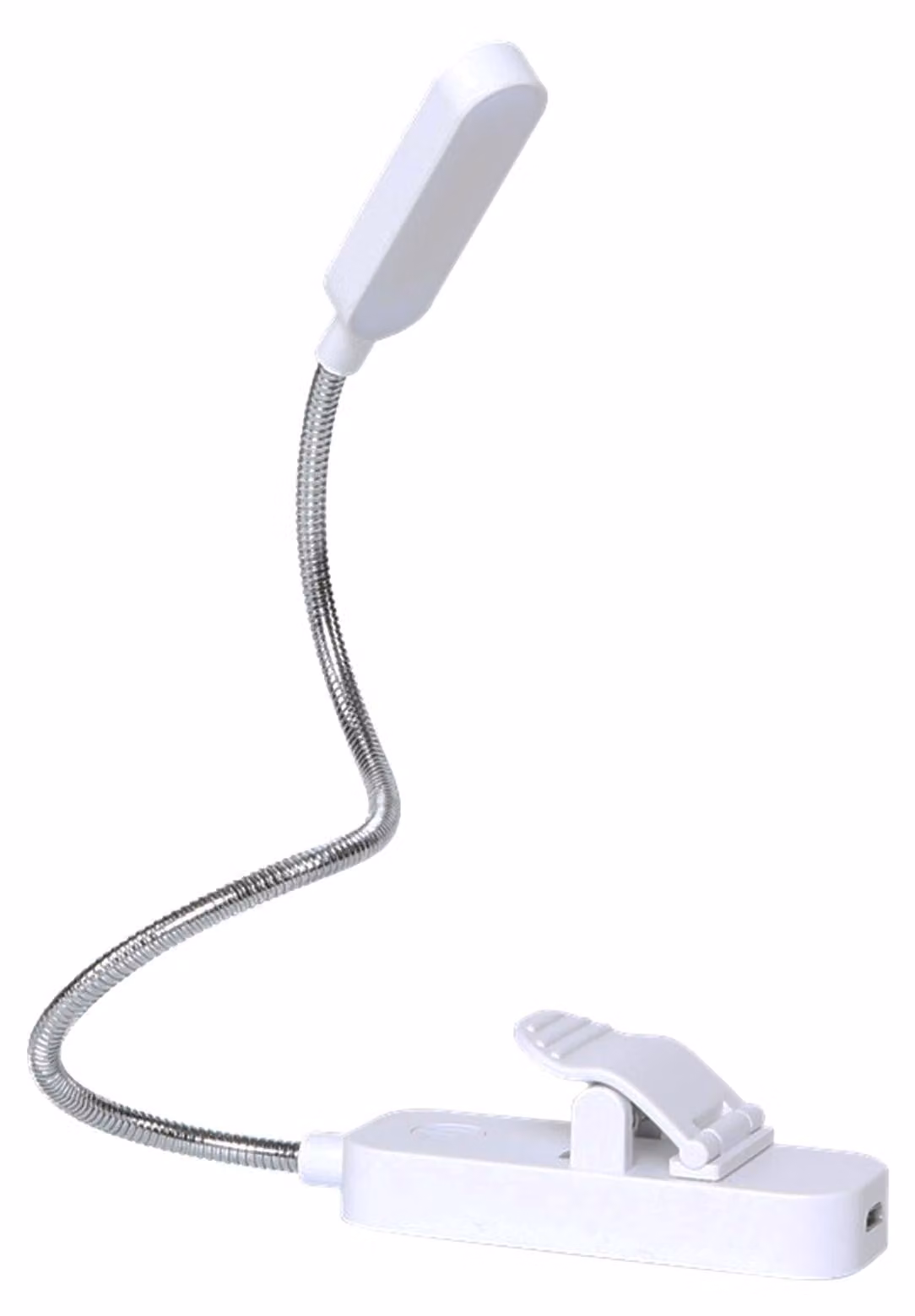 Lampada da lettura a LED flessibile con clip, lampada da lettura a forma di segnalibro che non affatica gli occhi, ricaricabile tramite USB, regolazione continua dell'intensità luminosa, luce notturna