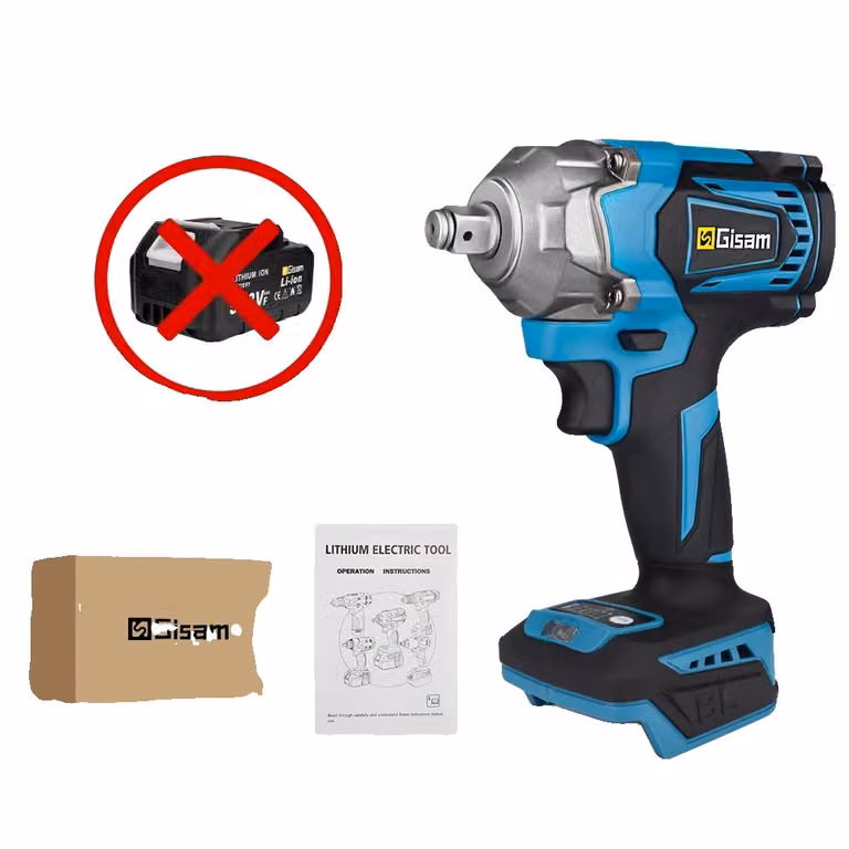 Avvitatore a impulsi elettrico senza spazzole, coppia massima di 1200 N-m, luce di lavoro a LED, senza batteria, senza spina