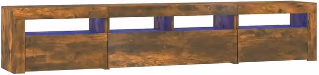 Mobile TV | Armadietto TV | Mobile Porta TV con Luci LED Rovere Fumo 210x35x40 cm