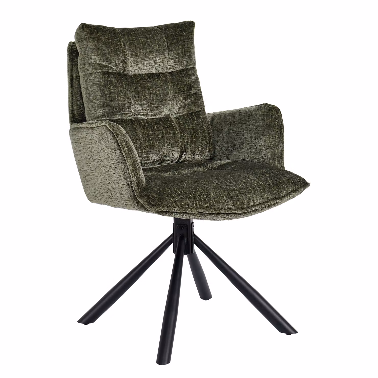 Sedia da pranzo Duhome girevole a 360° Poltrona lounge Sedia in ciniglia Poltrona ergonomica con funzione di ritorno per ufficio, cucina, soggiorno, camera da letto, verde