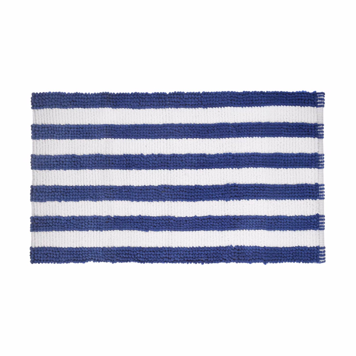 Tappeto da bagno in ciniglia KASANOVA a righe blu e bianco, L: 60 cm, P: 110 cm – 2