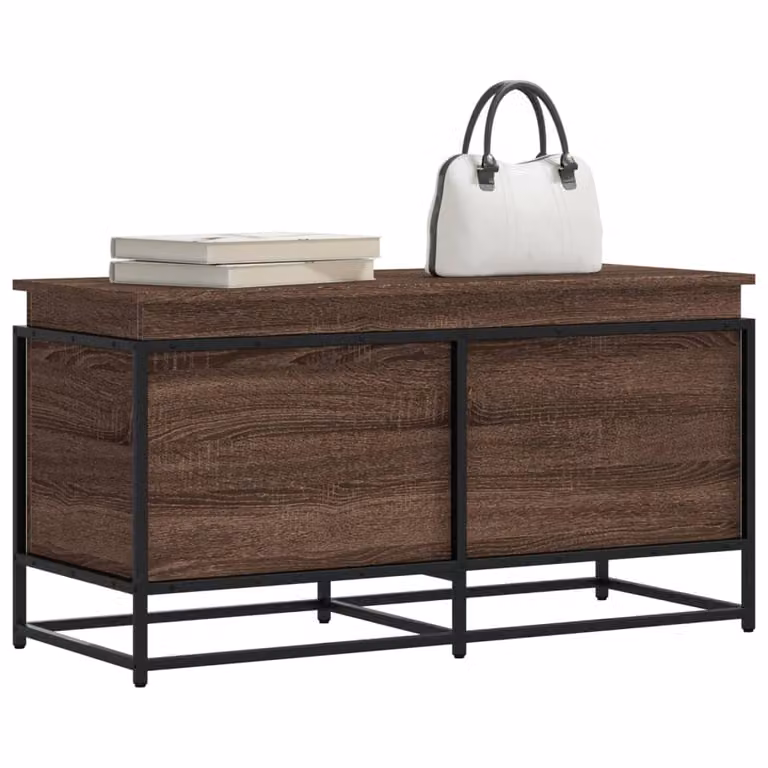 Contenitore con coperchio vidaXL in stile industriale, colore marrone, L 100 cm x P 40 cm x H 51,5 cm