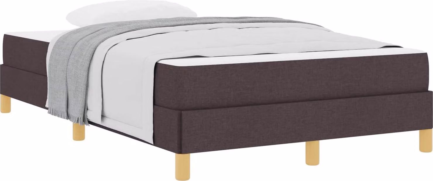 Letto a molle con materasso Marrone Scuro 120 x 190 cm Tessuto