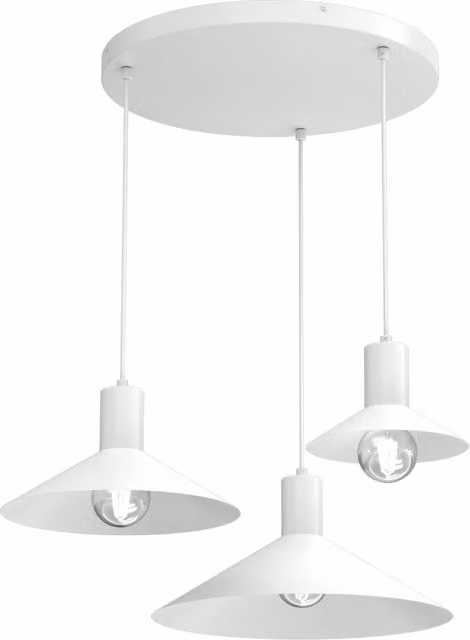 Lampada a sospensione moderna Luminex in metallo bianca con 3 portalampada E27 dimmabile