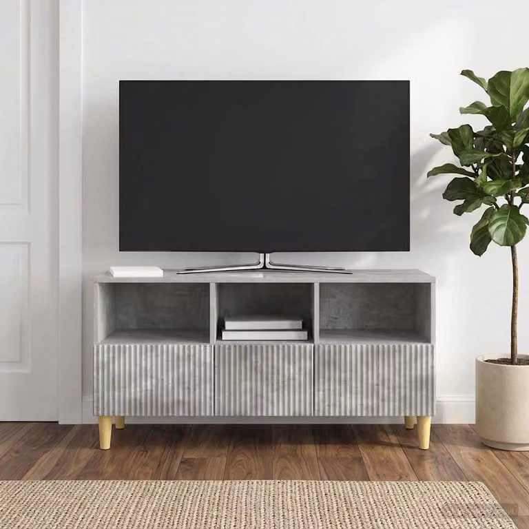 Mobile TV vidaXL Grigio, L 102 x P 34,5 x H 50 cm