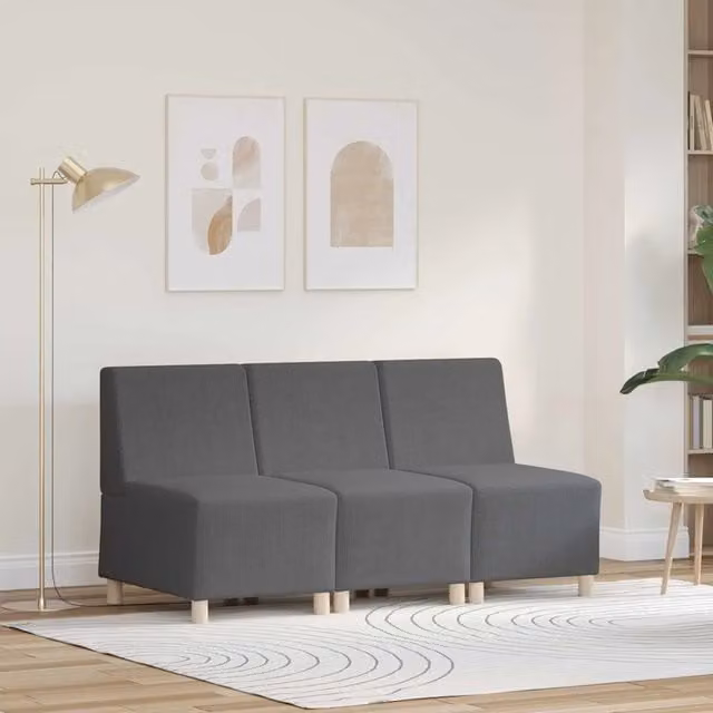 Unità di Divano Modulare Senza Braccioli 3 pz Grigio scuro 3399821