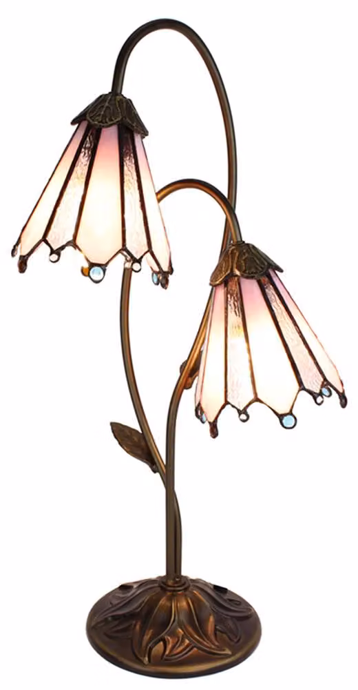 Clayre & Eef Lampada da tavolo Tiffany 61 cm Marrone Rosa Poliresina