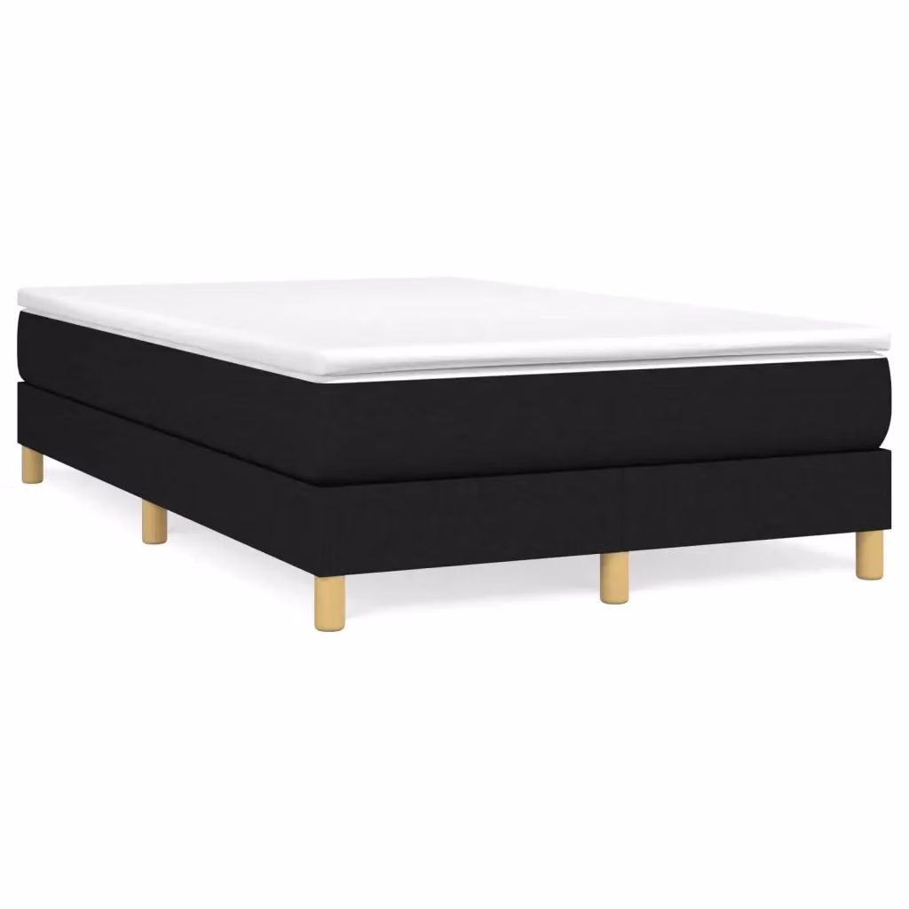 Letto Ibrido vidaXL con Giroletto a Molle e Materasso in Tessuto Nero e Bianco L/P/H: 120 x 200 cm – 2