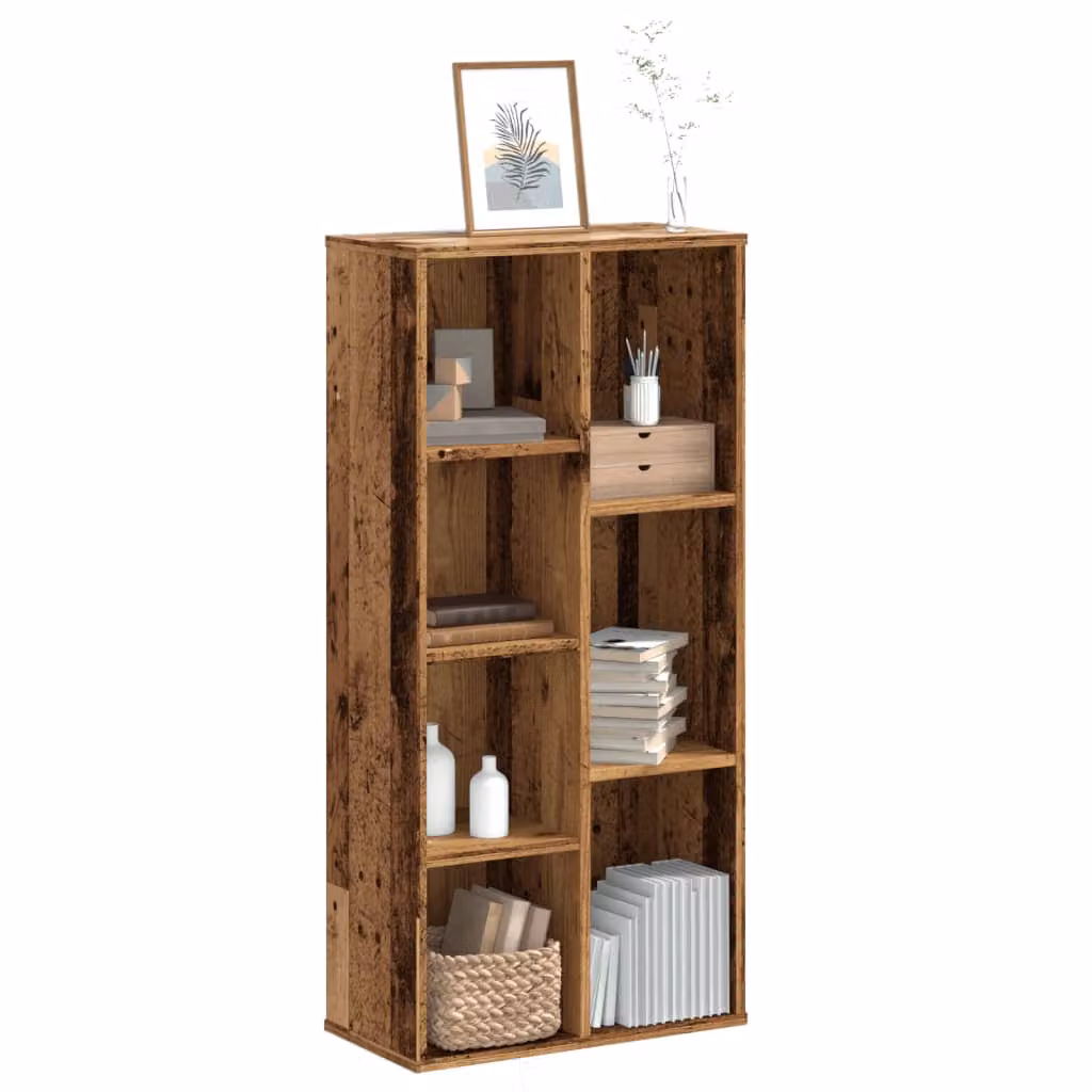 Libreria vidaXL in legno rustico marrone con pannello posteriore, L 50 cm x P 25 cm x H 105 cm