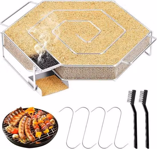 Set per barbecue con piano cottura in acciaio inossidabile e barbecue a sfera