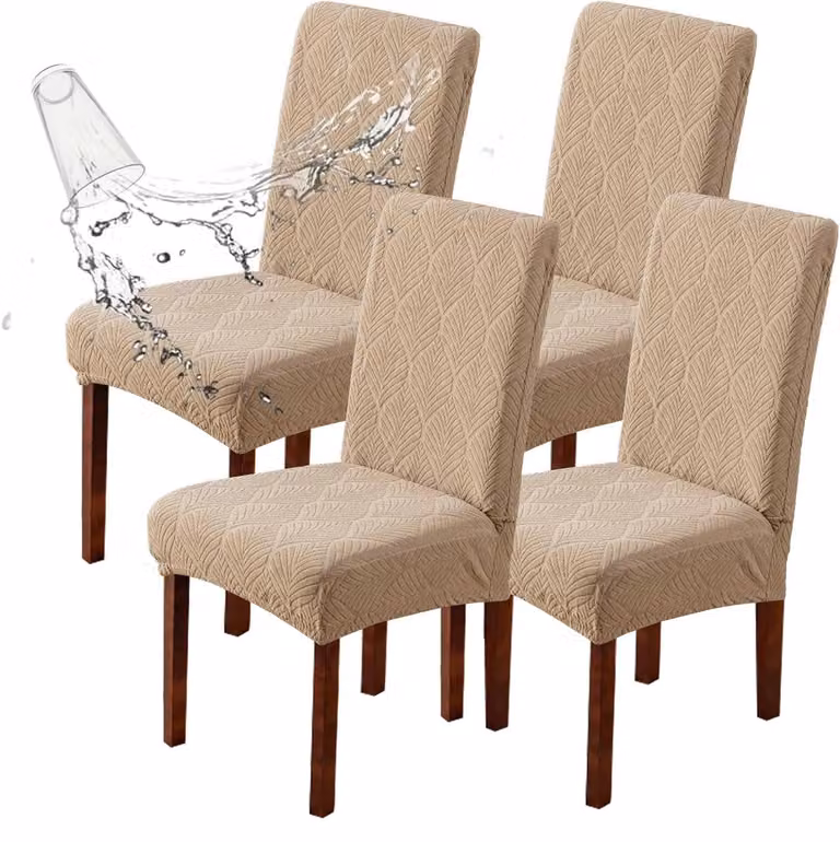 Set di 4 coprisedie elastici moderni per sedie da pranzo, color kaki