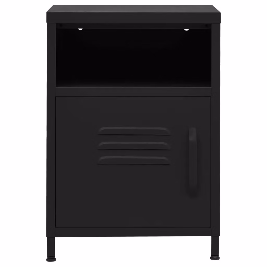Set di 2 comodini moderni vidaXL in metallo nero opaco L/P/H: 35 x 35 x 51 cm – 2