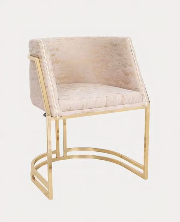 Esszimmerstuhl Beige Gold Edelstahl Einzigartig Stuhl Lehnstuhl Stühle