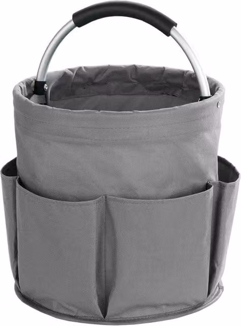 Cestino organizer richiudibile Wenko in tessuto grigio con maniglie per giardino e pulizia